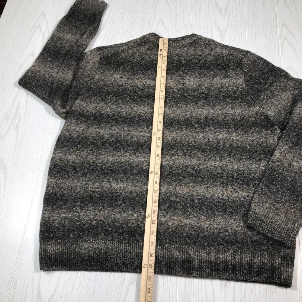 Banana Republic Soft Sweater Men XL Striped Polyester Linen Wool Crewneck Preppy